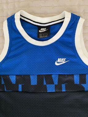 Nike Air Jordan Sleeveless Tank Jersey Size Boys Large Blue/White Polyester